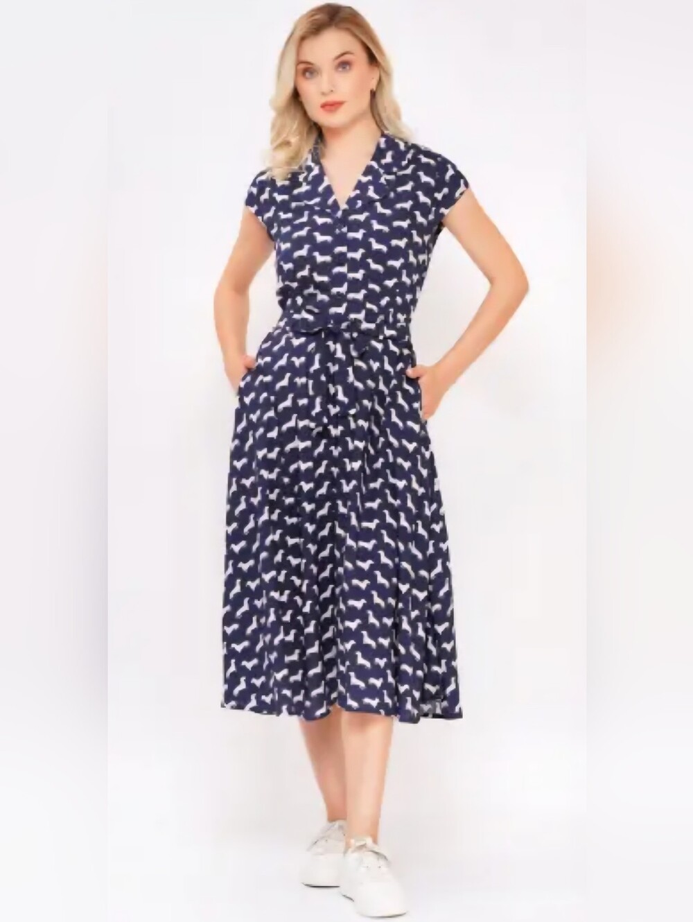 MONTEAU💫Shirt Dress WeinerDog Print